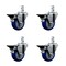 Service Caster 3.5'' Blue Poly Wheel Swivel 7/8'' Square Stem Caster Set with Brake, 4PK SCC-SQ20S3514-PPUB-BLUE-PLB-78-4 - alternate 1